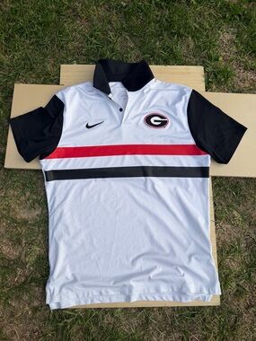 Nike White, Black & Red Georgia Bulldogs Polo